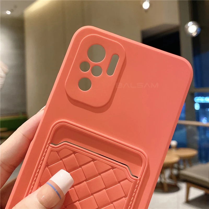 luxury wallet soft phone case for xiaomi poco f3 m3 mi 11 lite 10t redmi note 10 9 8 pro 9t with card holder weaving cover funda free global shipping
