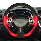 Черные замшевые ручные стежки чехол рулевого колеса автомобиля для Защитные чехлы для сидений, сшитые специально для Mitsubishi Lancer X 10 2007-2015 Outlander 2006-2013 ASX 2010-2013 пониt