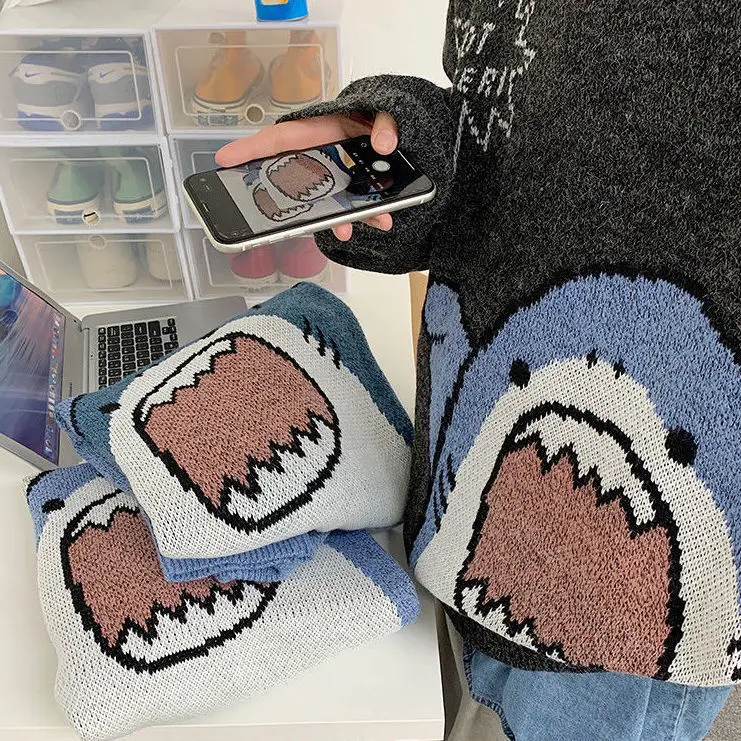 Осенне-зимний вязаный свитер в стиле Харадзюку с рукавами летучая мышь