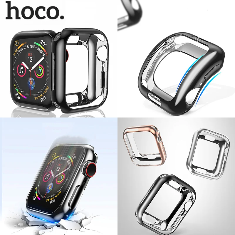 Чехол HOCO для Apple Watch 44 мм iWatch 40 ультратонкий гибкий чехол из ТПУ устойчивый к