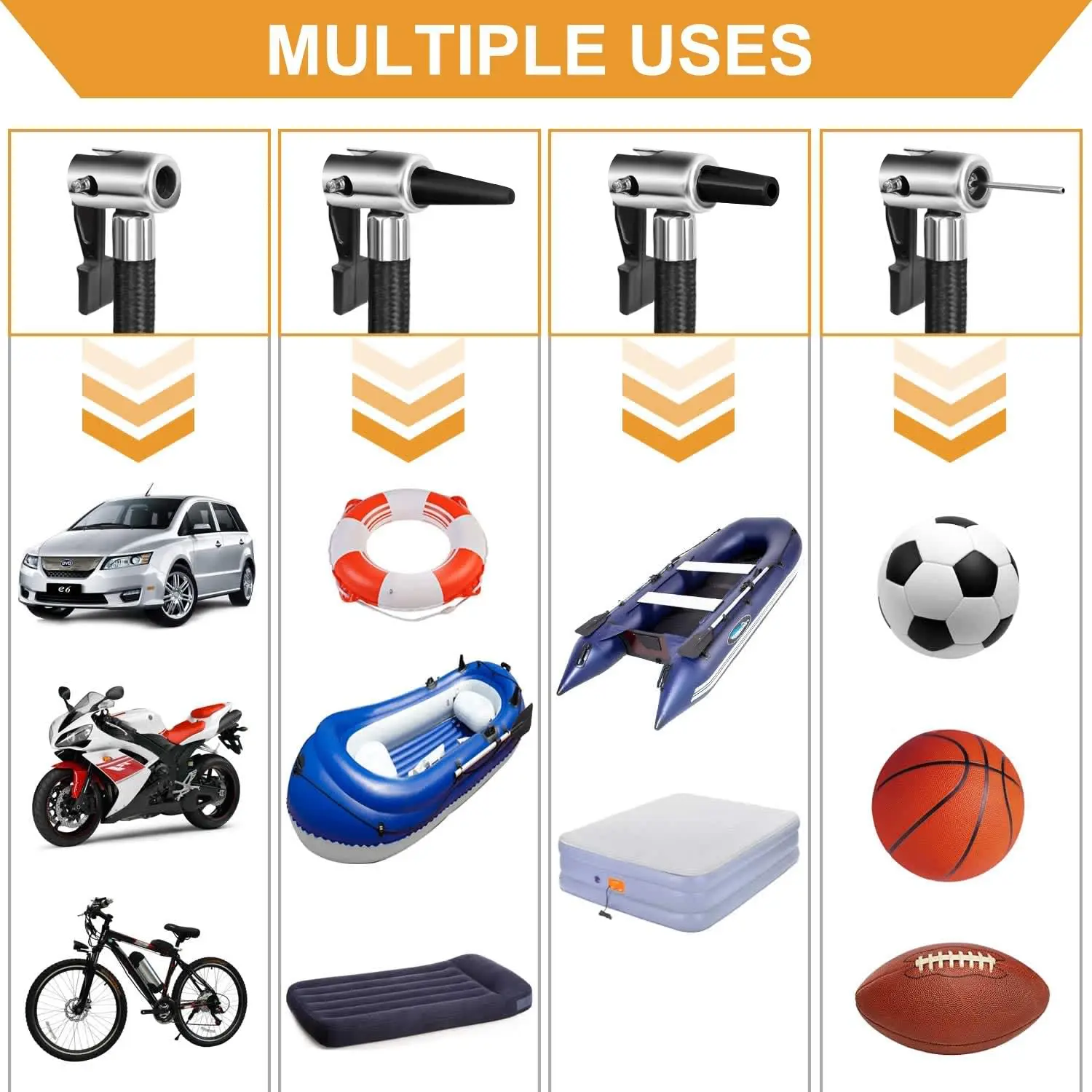 Портативный автомобильный воздушный компрессор насос для шин с автоматическим