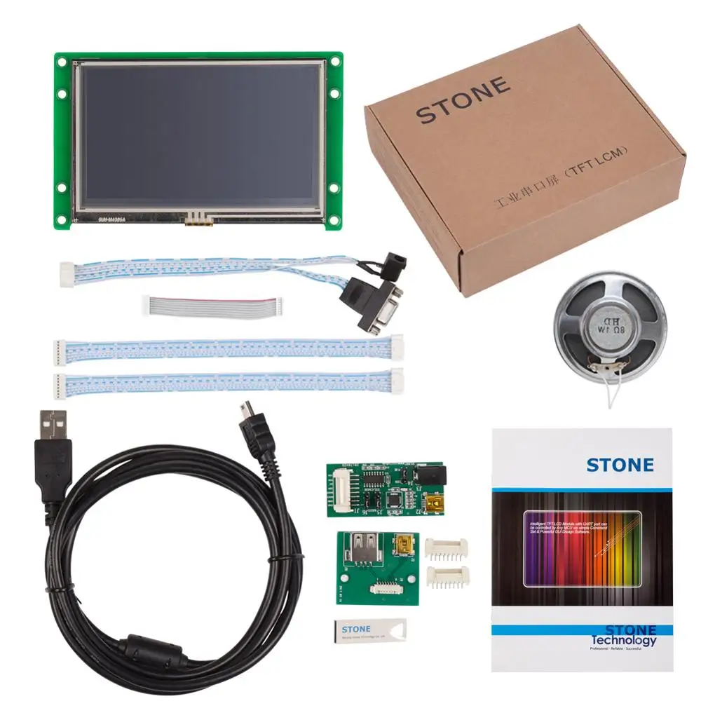 4,3-дюймовый интеллектуальный TFT LCD-дисплей с экраном Innolux + плата контроллера, поддерживающая любой микроконтроллер.