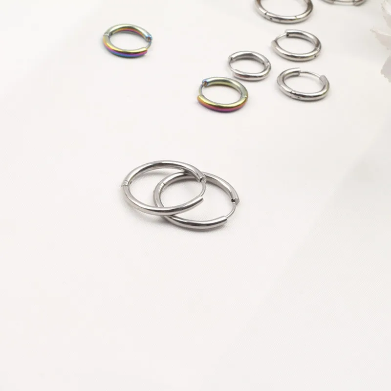1 пара серьги кольца из нержавеющей стали 10 20 мм|Серьги-кольца| |