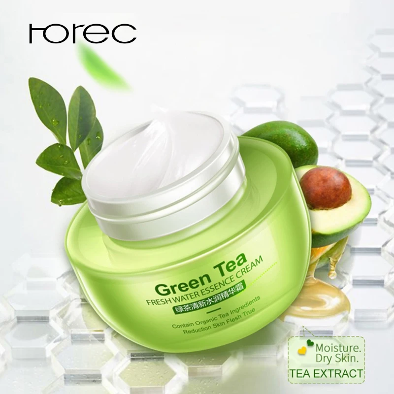 ROREC зеленый чай акне крем против Гиалуроновая кислота Отбеливающее средство для