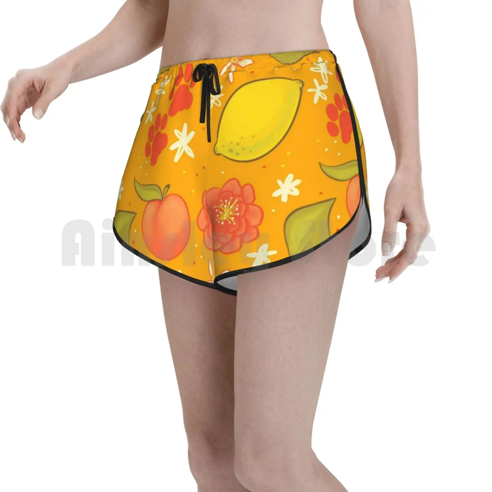 

Шорты для плавания персиковый лимон щенок Medley женские пляжные шорты персик лимон цветок цветы красивые листья