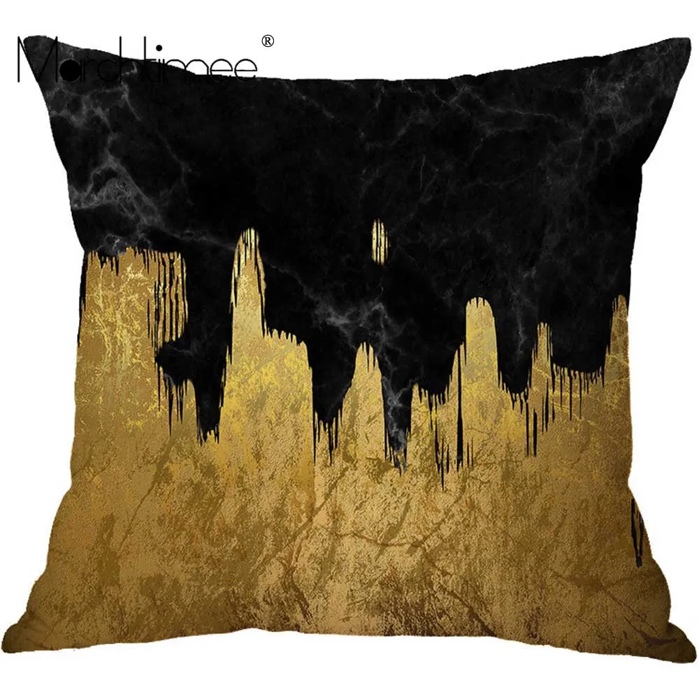 

Home Decor Cushion Cover Cotton linen Black Beige Gold Pillow cover Sofa Bed Nordic decorative Throw Pillow Case 45x45cm