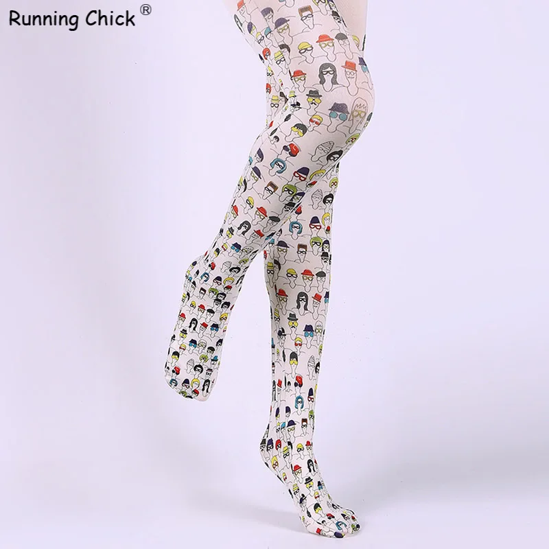 Женские колготки с принтом головы для бега оптом|Колготки| |