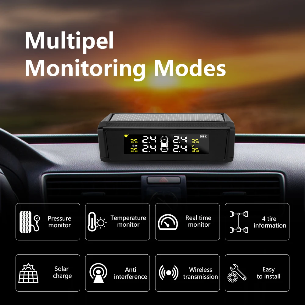 Vtopek Солнечная TPMS автомобильная система контроля давления в шинах Тестер