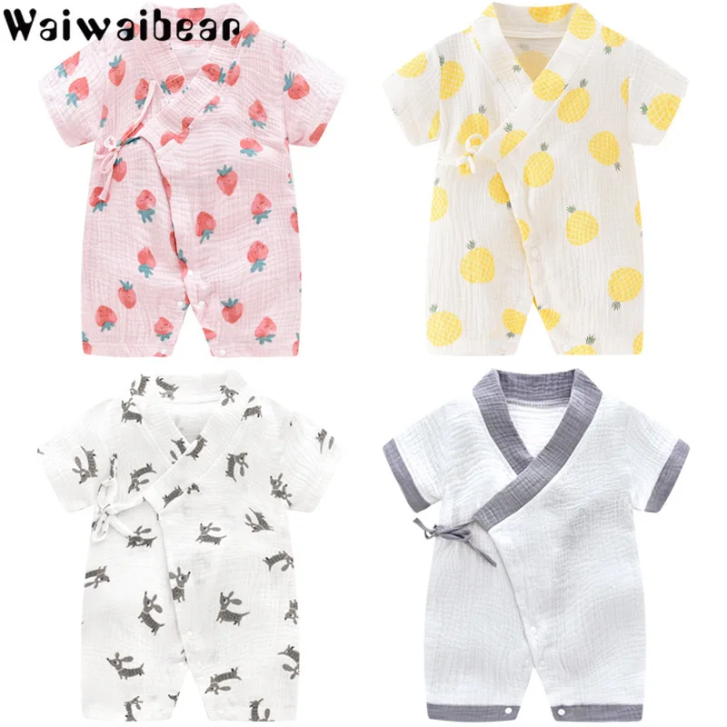Детские комбинезоны Waiwaibear с коротким рукавом для новорожденных мальчиков и