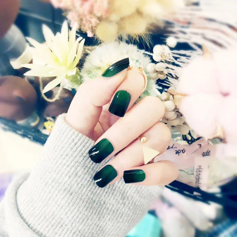 Дамы Девушки сплошной цвет поддельные ногти DIY патч наклейки полоски 24 шт для