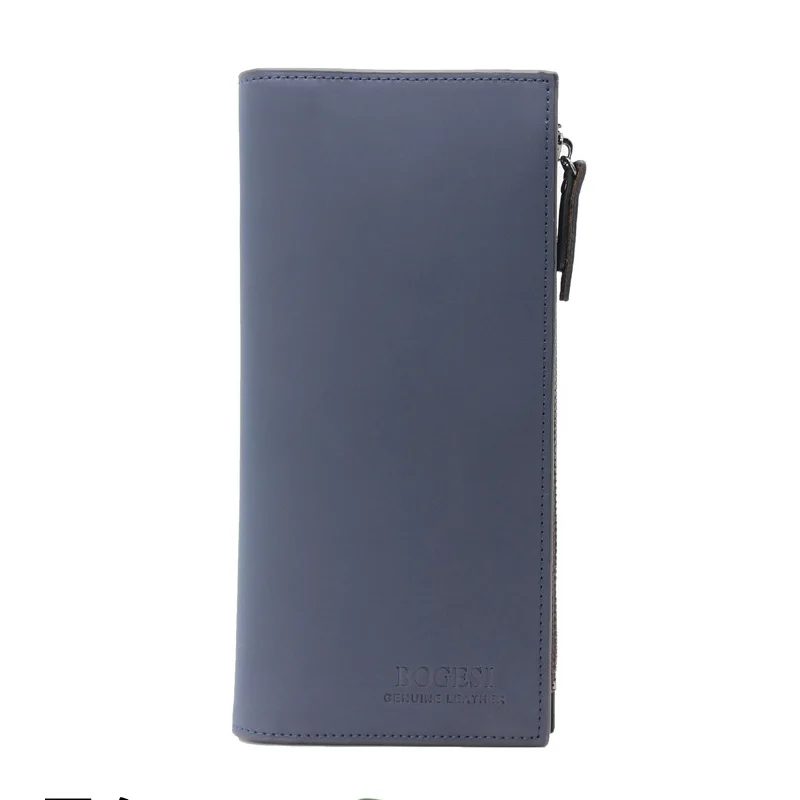 Повседневные Брендовые мужские длинные бумажники двойные одноцветные клатчи