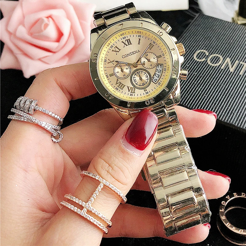 Женские кварцевые часы с датой из нержавеющей стали | Наручные