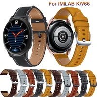 22mm leather strap watchband wristband for imilab kw66 yamay sw022 wriststrap quick releas bracelet for ticwatch pro 3 correa
