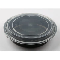 10pcs 720ml disposable plastic bowl take out containers food storage box with lids round