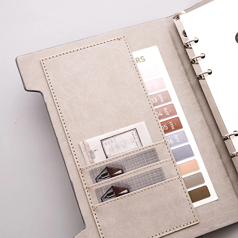 

Leather Journal Writing Notebook, 6 Ring Binder Refillable Diary Notepads,Business Planner Personal Organizer
