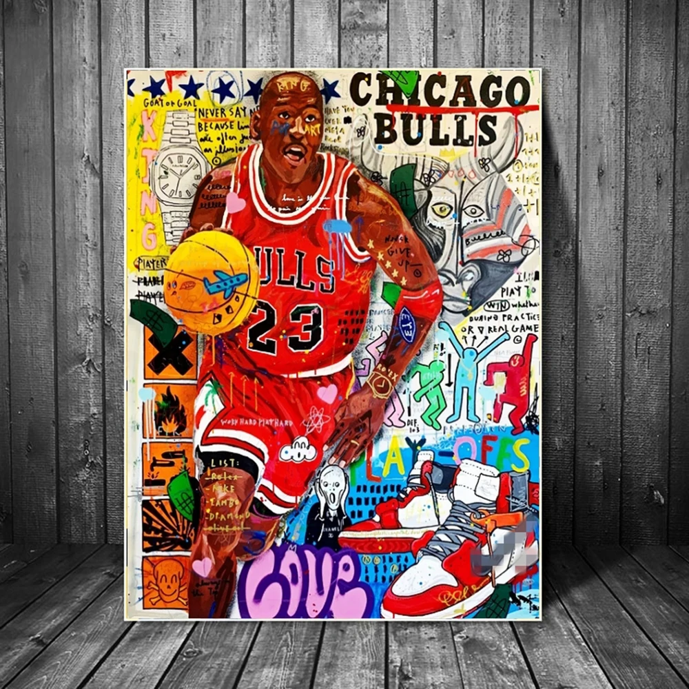 

Modern Street Art Greatest Basketball Player Canvas Painting on The Wall Art Sport Posters and Prints Graffiti Pop Decor Picture