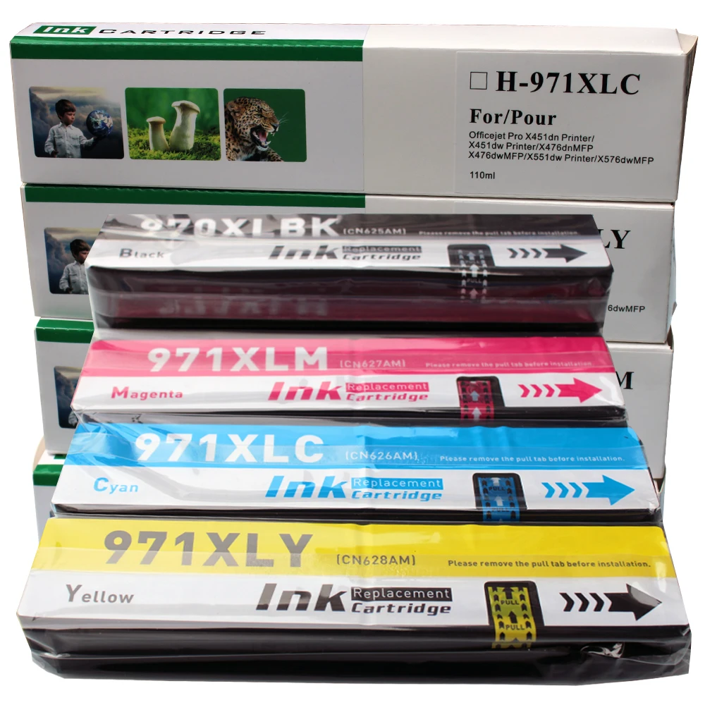 Сменный чернильный картридж HP970 HP970XL HP971 HP971XL для hp Officejet Pro X451dn X451dw X476dn