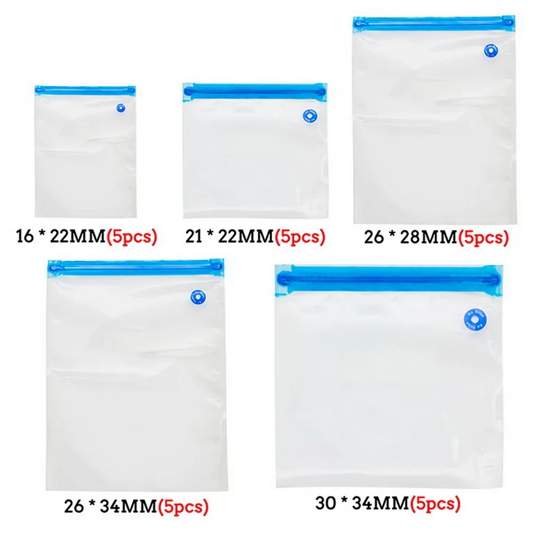 5 шт./компл. пакеты для вакуумного упаковщика Еда хранения Многоразовые пакетов