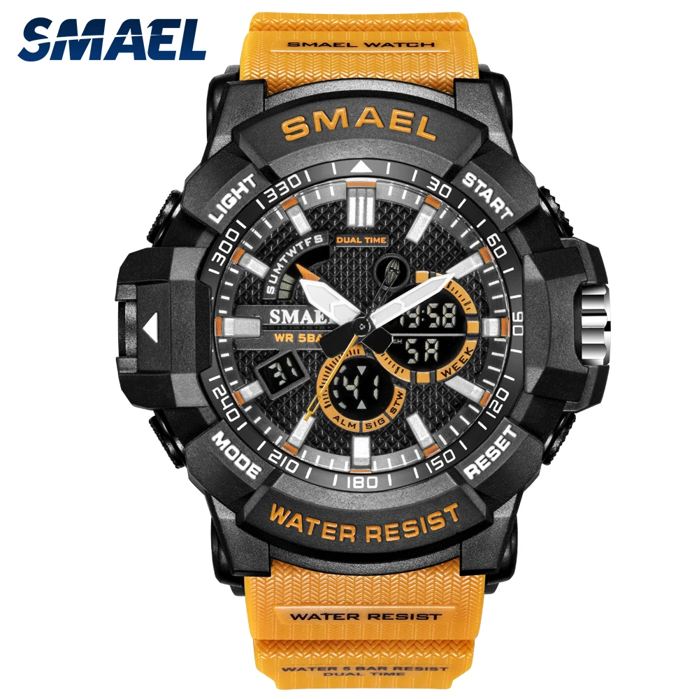 

SMAEL Sport Watch Men Fashion Dual Time Male Clock 5Bar Waterproof Casual Chrono Military Wrist Watch Relogio Masculino 1809