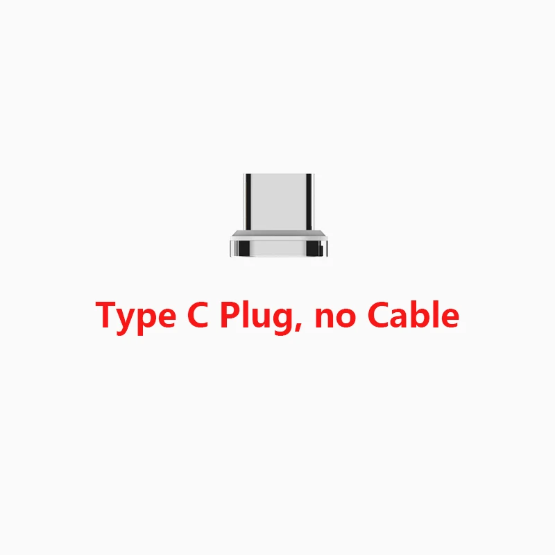 Type C plug no cable 5А Магнитный кабель Micro usb type C светодиодный супер быстрый зарядный кабель для iPhone samsung huawei Xiaomi Android телефонный кабель 1 м - Цвет: Type C plug no cable