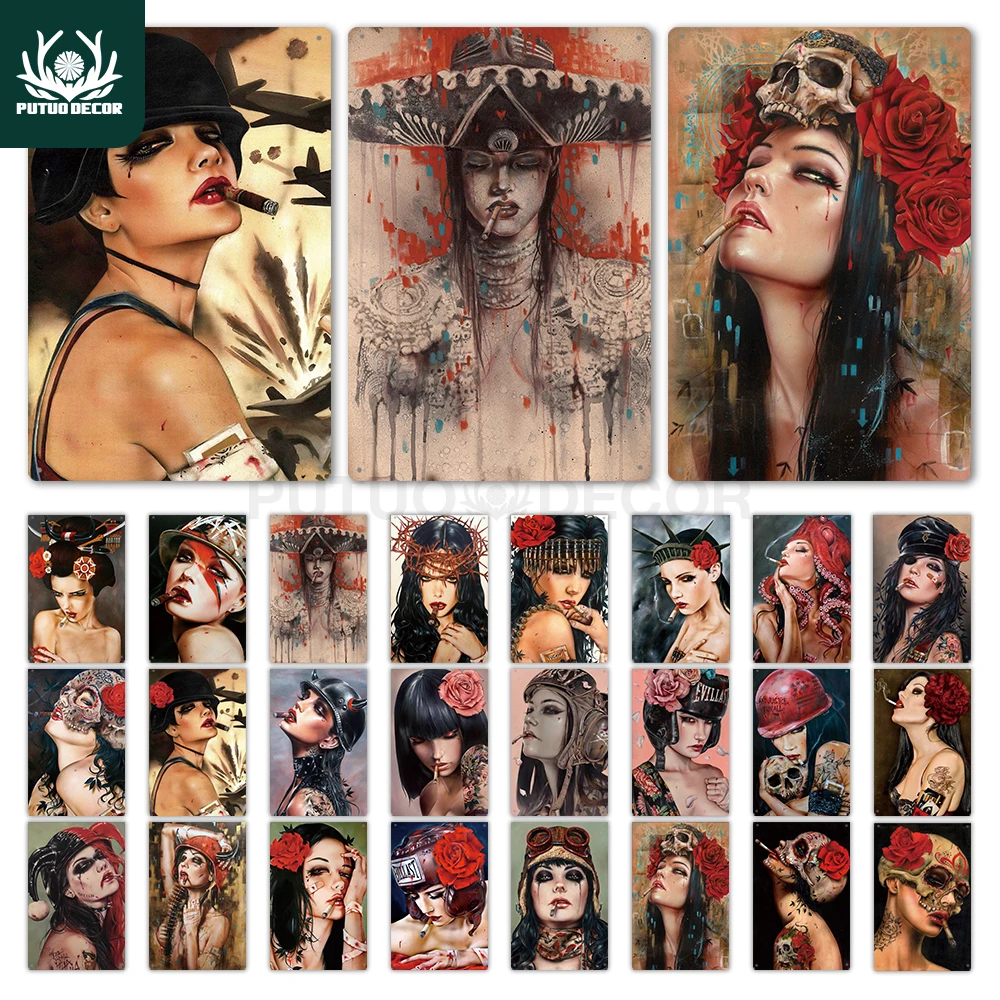 Putuo Декор Прохладный в стиле пин ап Винтаж жестяная вывеска металлический знак