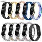 Металлический ремешок для Xiaomi Mi Band 4 3 5, сменный Браслет из нержавеющей стали без винтов