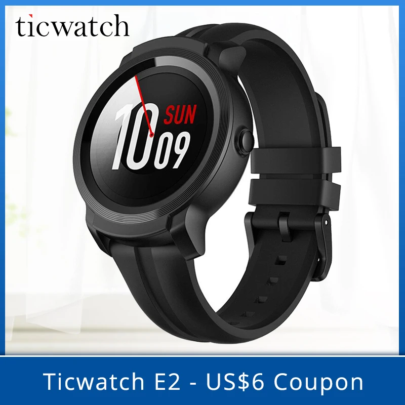 Умные часы Ticwatch E2 фитнес Bluetooth Wi Fi Android одежда GPS спортивные 5 АТМ