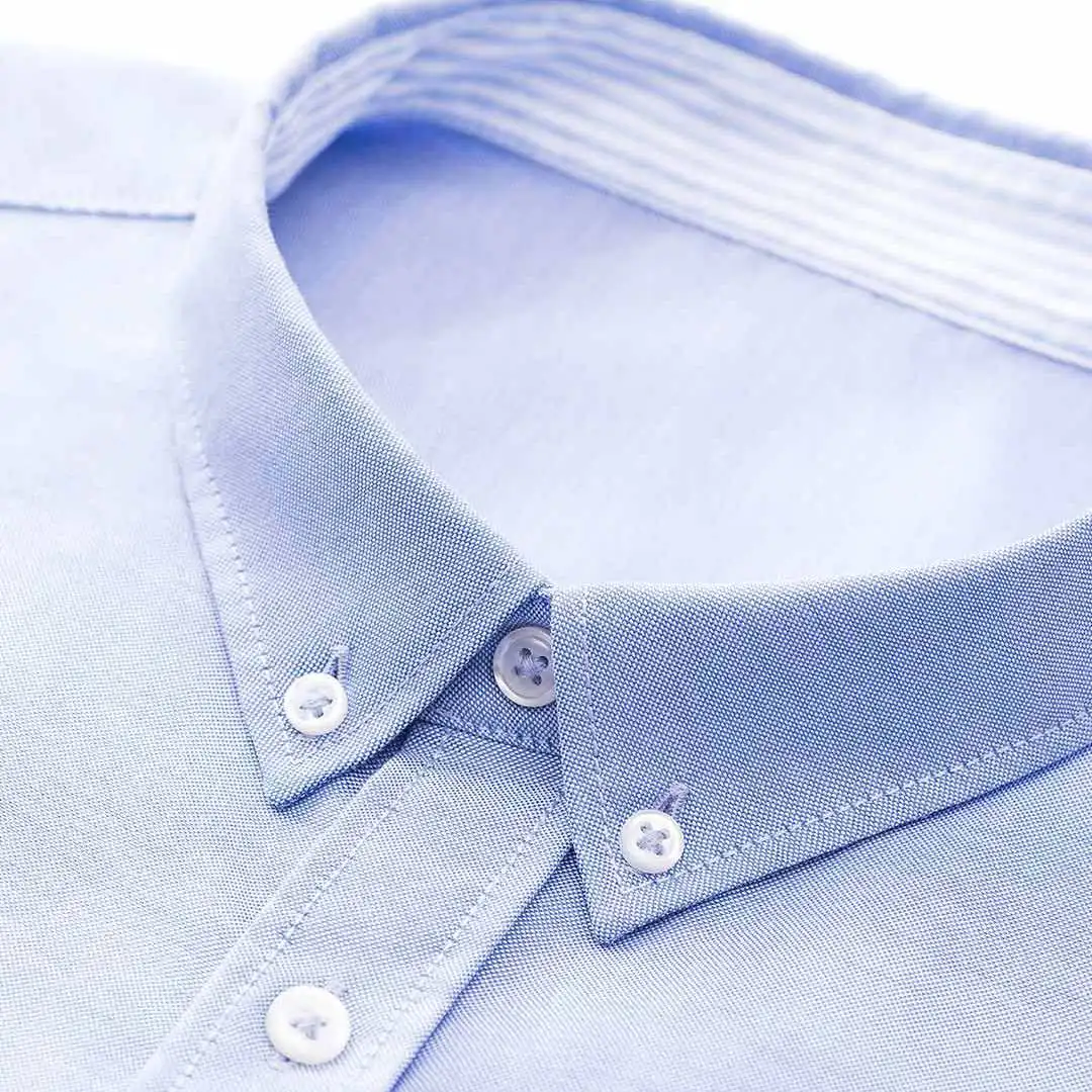 Мужская Однотонная рубашка из ткани Оксфорд 90Fun Повседневная дышащая хлопковая с