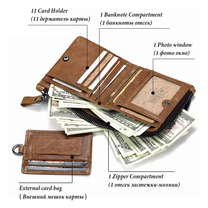 Новый чехол кошелек из натуральной кожи для Для мужчин Малый Валле Мужской