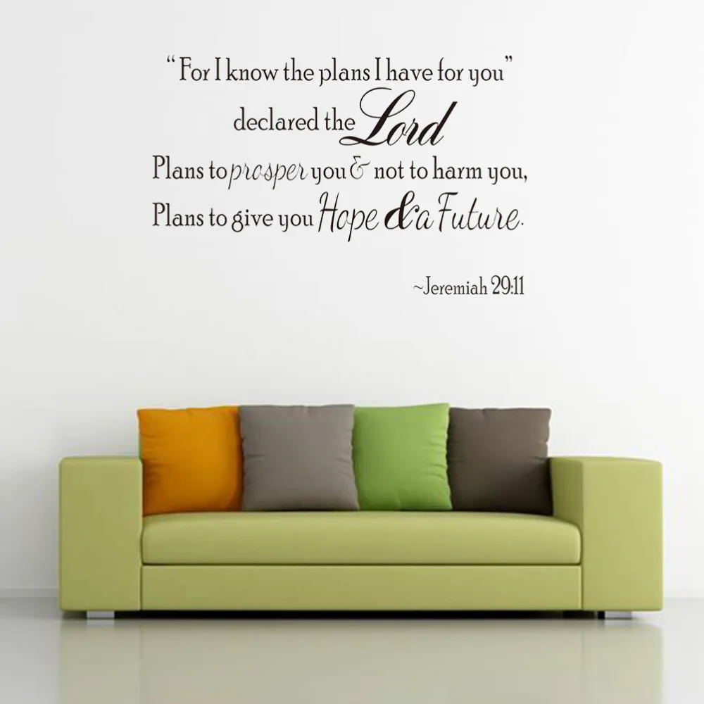 

FOR I Know the Plans Jeremiah 29:11 Wall Quote Decal Removable Wall Quotes Decor