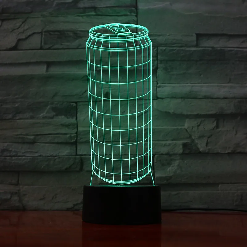 VCity банки 3D лампа пивная бутылка бокалы для красного вина ночное освещение