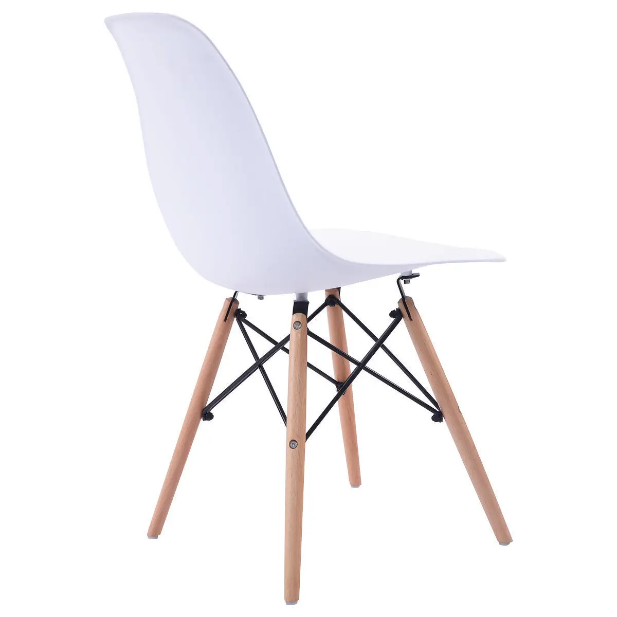 

Giantex Set of 2pcs Mid Century Dining Chair Modern Wood Legs Side Chairs White Living Room Furniture HW58931WH-2