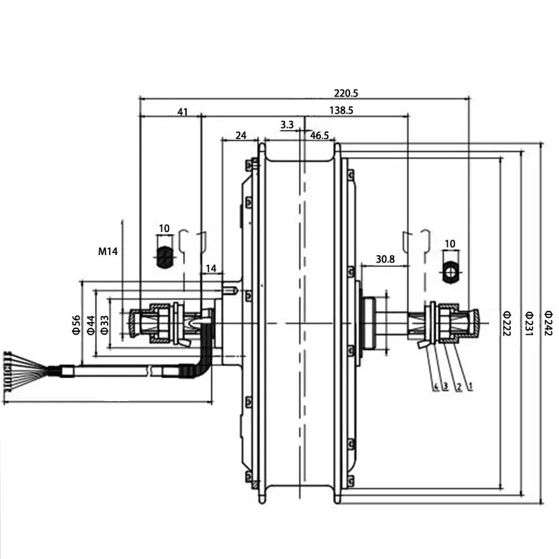 Высокоскоростной бесщеточный мотор ступица 60 В 72 в 3000 Вт электродвигатель для