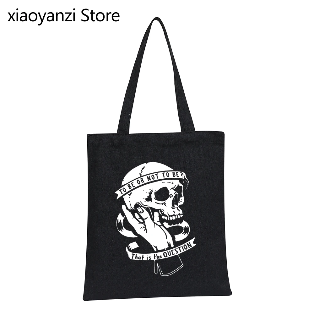 

Cool skull print Print Reusable Shopping Bag casual Shoulder Bag Canvas Bag Harajuku Students Handbag wholesale SL-370-5