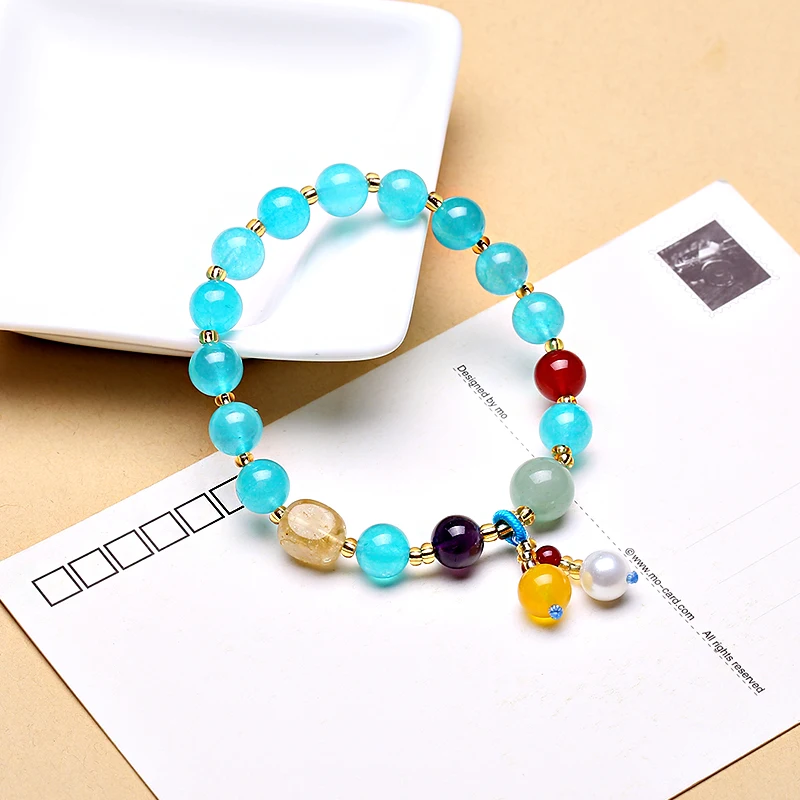 Jinzeyi оригинальный дизайн натуральный камень браслет для девочек модный Ретро