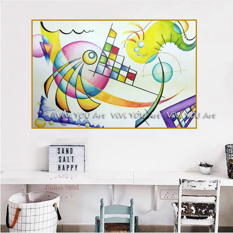 WASSILY-KANDINSKY картина маслом лучшая ручная Настенная лист домашнее декоративное