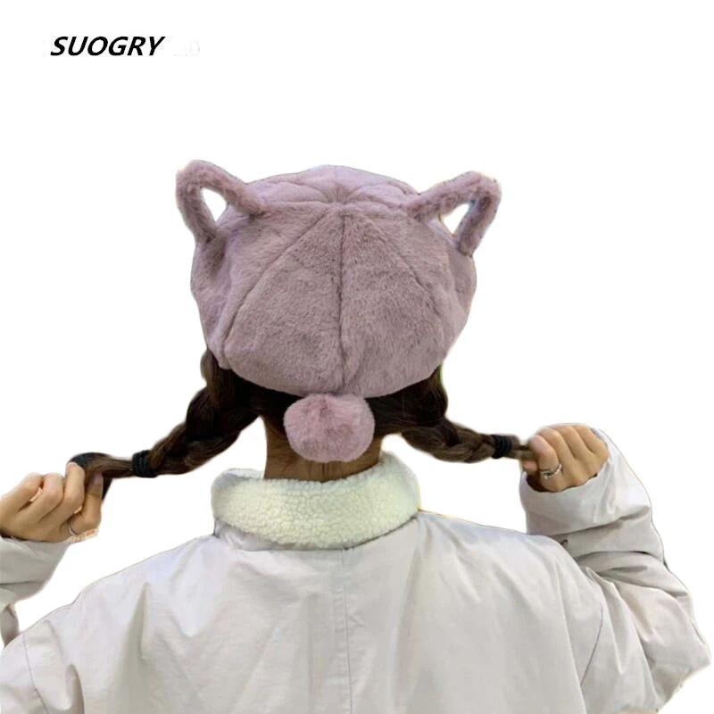 Теплая шерстяная шапка SUOGRY теплая шерстяной берет в японском стиле шапка-берет