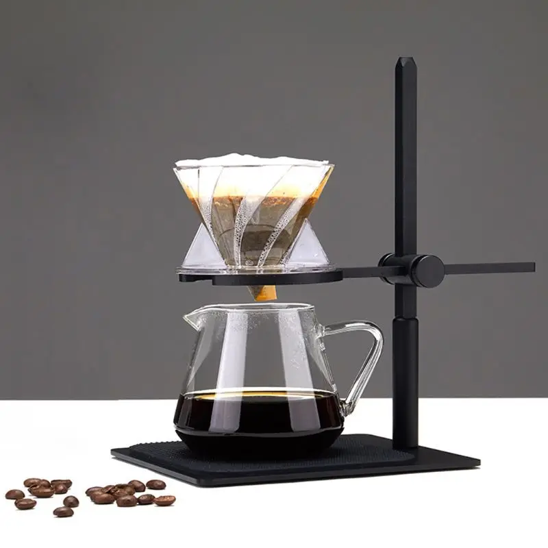 

Stainless Steel Pour Over Coffee Maker Holder Coffee Filter Cup Holder Detachable Adjustable Height Support Frame for Kitchen