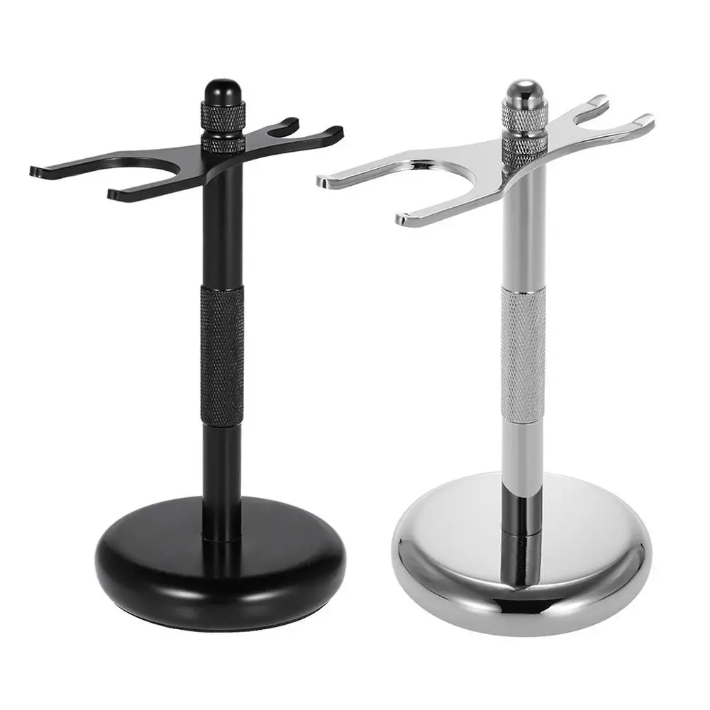 Men Shaving Tool Holder 2 In1 Silver Compact Zinc Alloy Brush Manual Razor Stand Holders Safety |