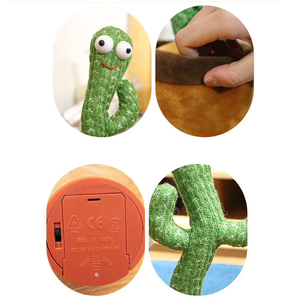 

Talking Cactus Plush Electric Singing 120 Songs Dancing And Twisting Cactus Toy Luminous Recording Learning To Speak Plush Toy