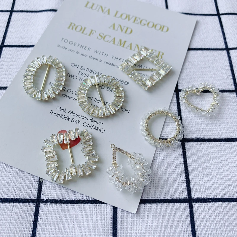 

DIY jewelry accessories heart-shaped round drop-shaped oval hollow pendant jewelry accessories materials