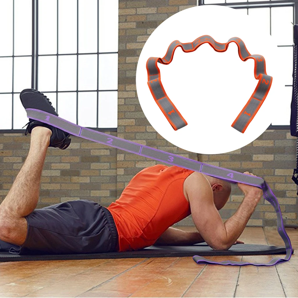 Фитнес ремень для йоги растягивающаяся резиновая петля Pink_8 петель|Эспандеры| |