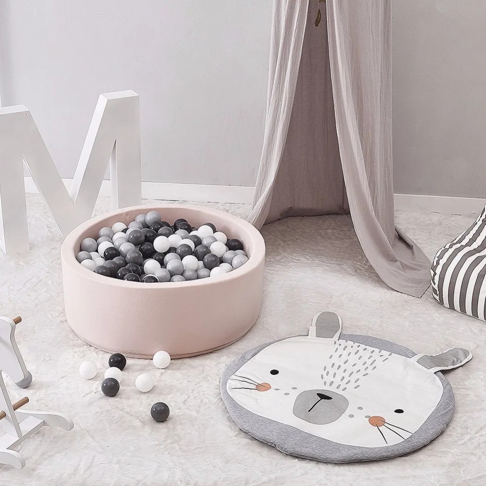 Игровой коврик с мультяшными животными детский для новорожденных хлопковое