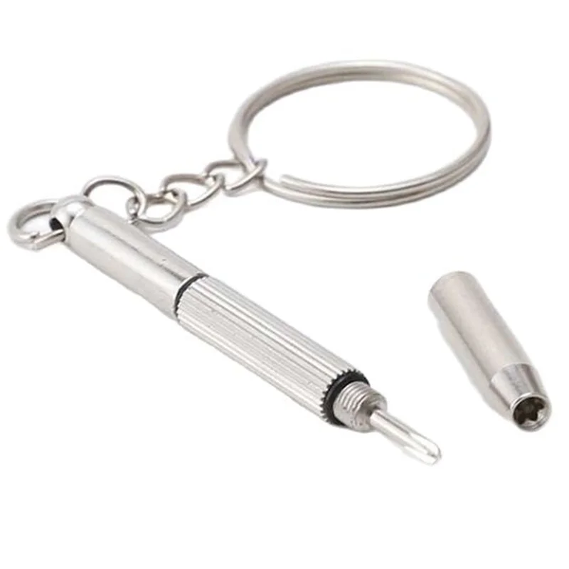 

Eyeglass Screwdriver Portable Stainless Steel Keychain Screwdriver Eyeglass Sunglasses Watch Screwdriver 3 In 1 Repair Kit Tools