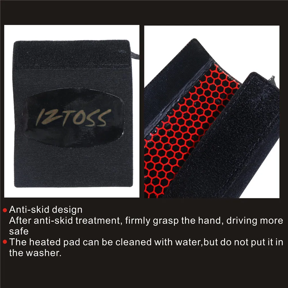 

12V Motorcycle Heated Grips Handlebar with Wires Hand Grip Handle Bar Handlebar Switch Heater Pad Kits 30-36mm Heat Handle Grips