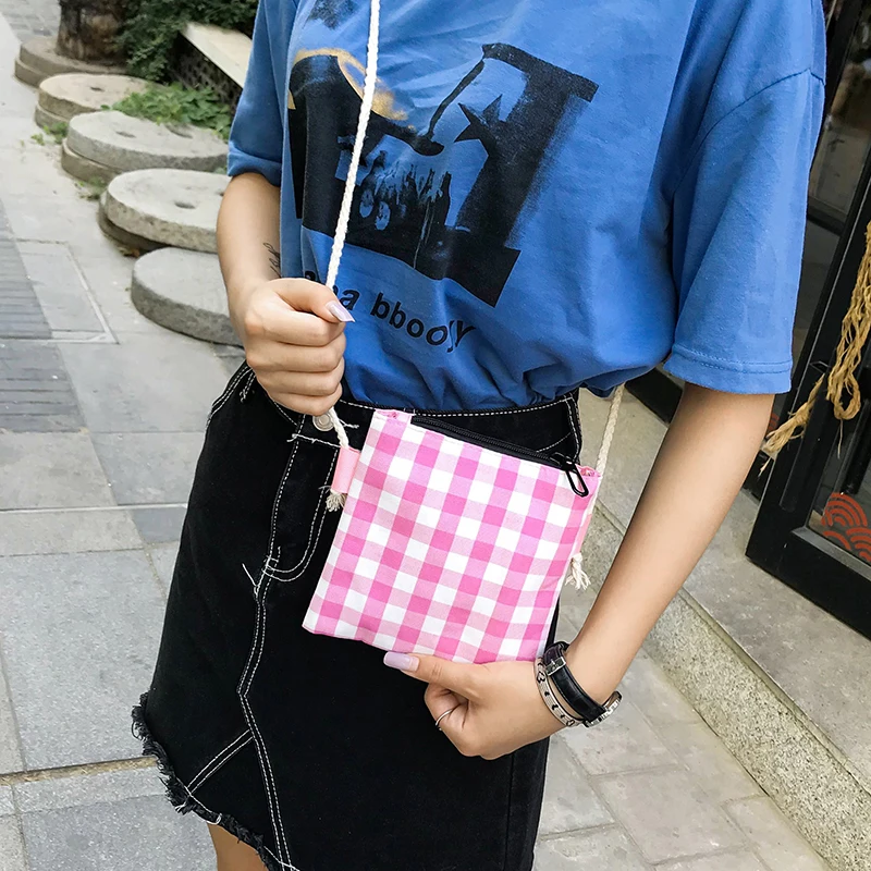 4 шт. клетчатый женский рюкзак набор студенческий холщовый для