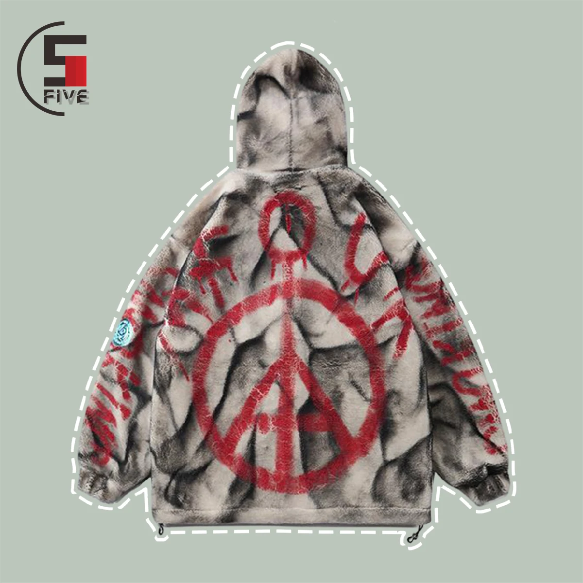 

Парка мужская с капюшоном из овечьей шерсти, уличная куртка в стиле Харадзюку С принтом граффити, с подкладкой, в стиле хип-хоп, молодежная С...