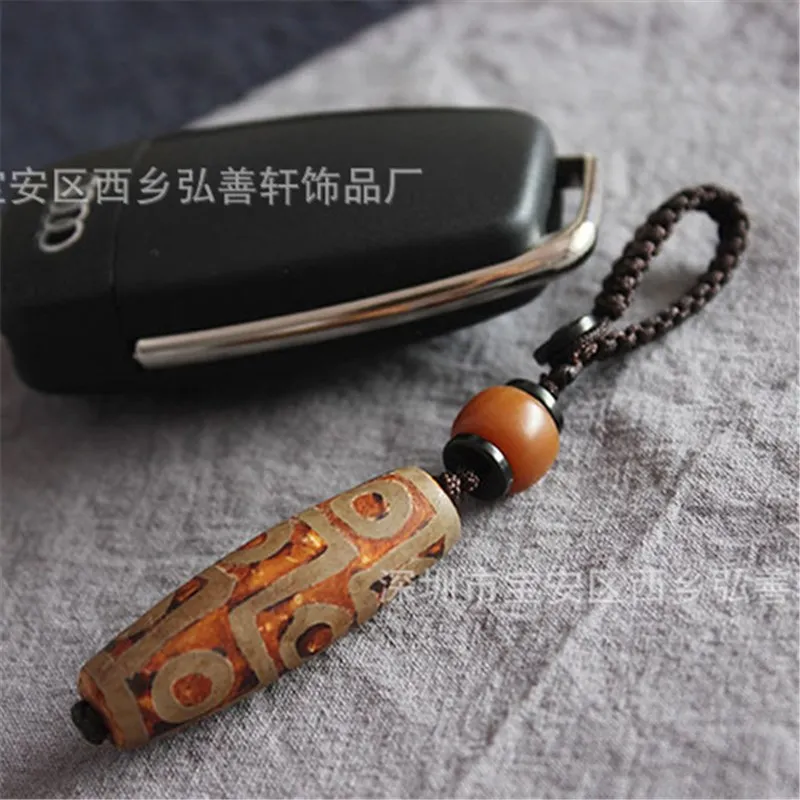 Девять глаз Тибет ДЗИ кулон брелок для ключей Натуральный камень материалы