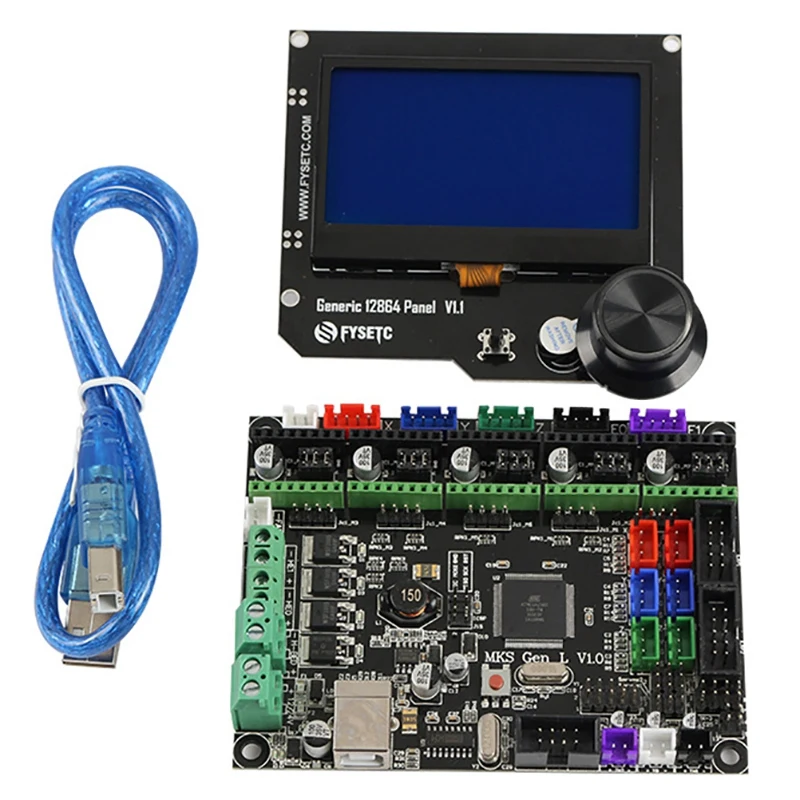 Комплект материнской платы для 3d принтера Mks Gen L + 12864 Rgb V1.1 ЖК дисплей ЧПУ Ramps Cheetah F6
