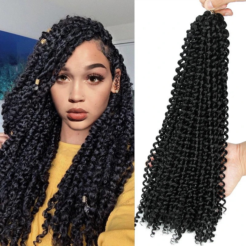 

Water Wave Bohemian Curly Crochet Hair 18inches Braids For Braiding Synthetic Hair Extension Passion Twist Butterfly Locs